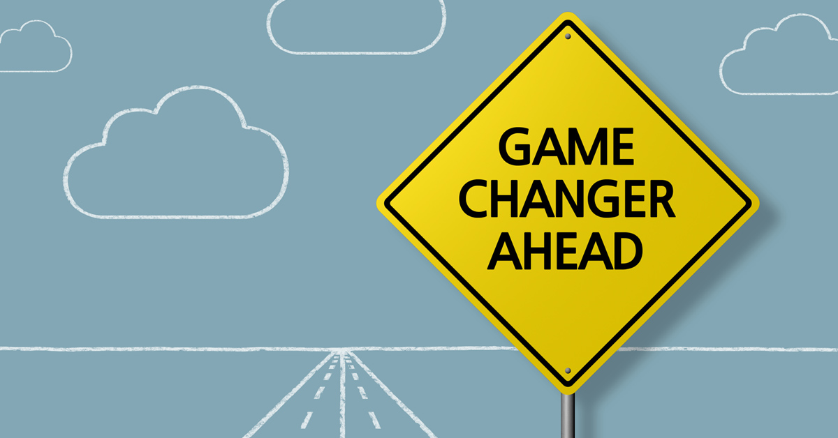 graphic of a caution sign saying "Game Changer Ahead"