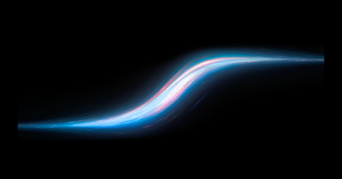 a streak of blue and orange light showing movement