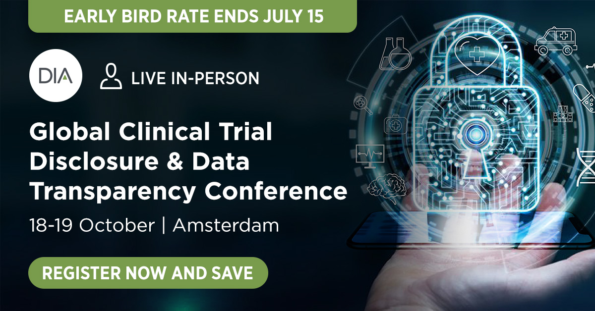 DIA Global Clinical Trial Disclosure and Data Transparency Conference Advertisement