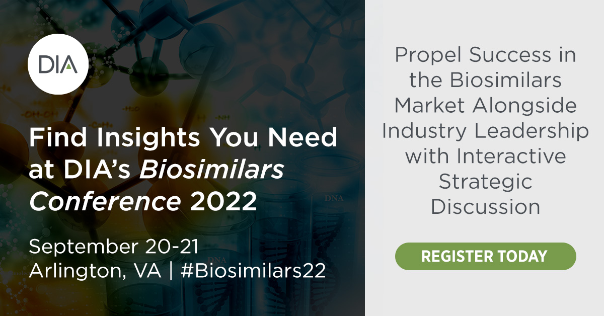 DIA Biosimilars Conference 2022 Advertisement